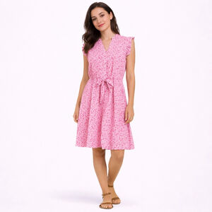 Elegant Pink Floral Mini Dress